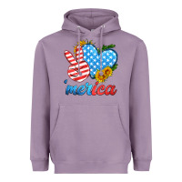 Lavender america with heart Heavyweight Hoodie - HRA Design Shop