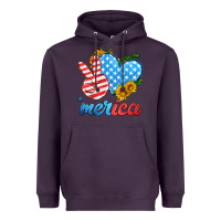 Plum america with heart Heavyweight Hoodie - HRA Design Shop