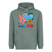 Sage america with heart Heavyweight Hoodie - HRA Design Shop