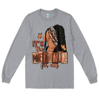 Heather Grey It's the melanin for me Long Sleeve Tee - RanaPortraitStore