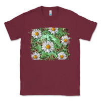 Burgundy Daisy leopard Classic Tee - RanaPortraitStore