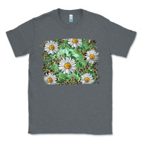 Charcoal Heather Daisy leopard Classic Tee - RanaPortraitStore