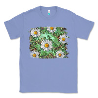Colony Blue Daisy leopard Classic Tee - RanaPortraitStore