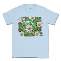 Dusty Blue Daisy leopard Classic Tee - RanaPortraitStore