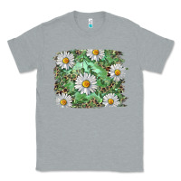 Heather Grey Daisy leopard Classic Tee - RanaPortraitStore