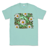 Seafoam Daisy leopard Classic Tee - RanaPortraitStore