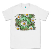 White Daisy leopard Classic Tee - RanaPortraitStore