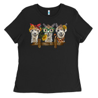 Black 3 alpacas Ladies Tee - BarkalooDesign