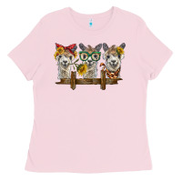Bubblegum Pink 3 alpacas Ladies Tee - BarkalooDesign