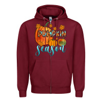 Burgundy pumpkin season Zipper Hoodie - Zillion Design Studio
