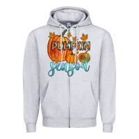 Heather Grey pumpkin season Zipper Hoodie - Zillion Design Studio