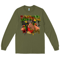 Army Green Juneteenth vibes black girl sneakers Long Sleeve Tee - RanaPortraitStore