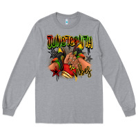 Heather Grey Juneteenth vibes black girl sneakers Long Sleeve Tee - RanaPortraitStore