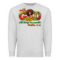 Dove Grey with god all things are possible juneteenth Premium Sweatshirt - AdoDesignShop