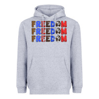 Heather Grey 4th of july freedom Heavyweight Hoodie - HRA Design Shop