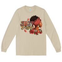 Mushroom Just blessed afro woman with roses Long Sleeve Tee - RanaPortraitStore