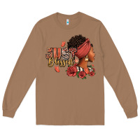 Just Blessed Afro Woman With Roses Long Sleeve Tee | Teevron