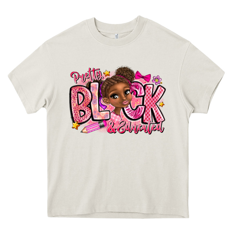 Pretty Black Educated Heavy Core Tee by CowhideDigitalArt | Teevron