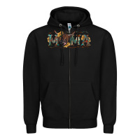 Black western mama with highland cow Zipper Hoodie - RanaPortraitStore
