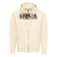 Sandshell western mama with highland cow Zipper Hoodie - RanaPortraitStore