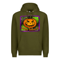 Army Green Happy Halloween Pumpkin Premium Hoodie - Jasminsmagicworld