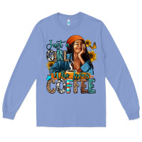 Colony Blue Just a girl who loves coffee Long Sleeve Tee - RanaPortraitStore