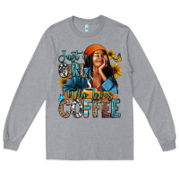 Heather Grey Just a girl who loves coffee Long Sleeve Tee - RanaPortraitStore