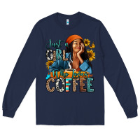 Navy Just a girl who loves coffee Long Sleeve Tee - RanaPortraitStore