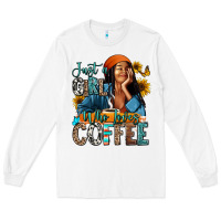 White Just a girl who loves coffee Long Sleeve Tee - RanaPortraitStore