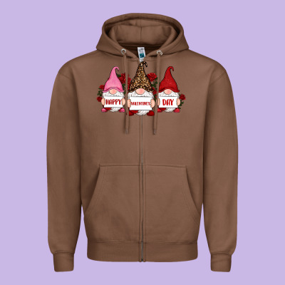 Happy Valentine's Day Dno Es With Rose Zipper Hoodie Designed By Ranaportraitstore