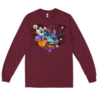 Burgundy stitch heart halloween Long Sleeve Tee - AdoDesignShop