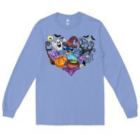 Colony Blue stitch heart halloween Long Sleeve Tee - AdoDesignShop