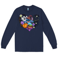 Navy stitch heart halloween Long Sleeve Tee - AdoDesignShop