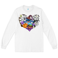 White stitch heart halloween Long Sleeve Tee - AdoDesignShop
