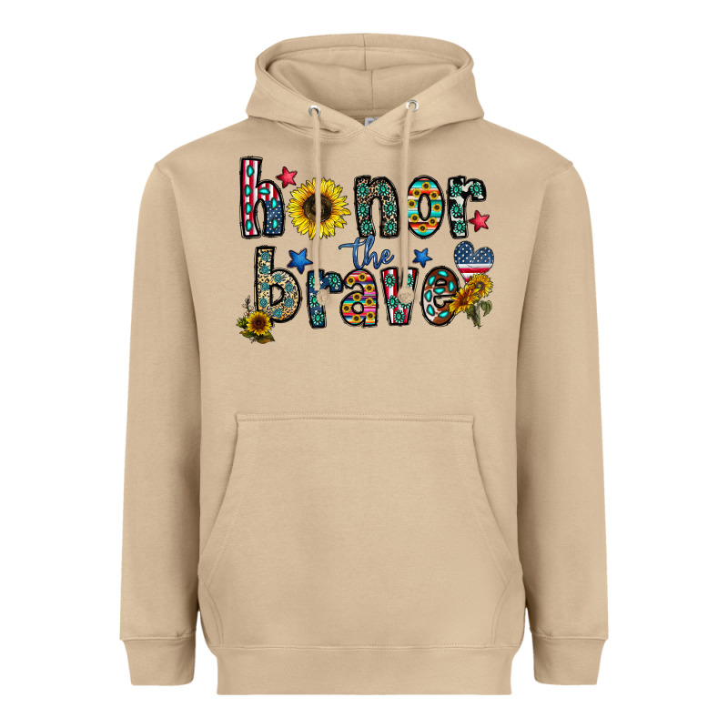 Honor The Brave Heavyweight Hoodie by CowhideDigitalArt | Teevron