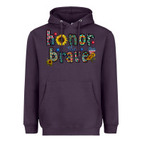 Plum honor the brave Heavyweight Hoodie - CowhideDigitalArt