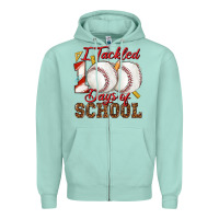 I Tackled 100days Of School Baseball Zipper Hoodie | Teevron