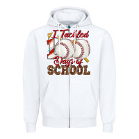 White i tackled 100days of school baseball Zipper Hoodie - texasbilliewilder