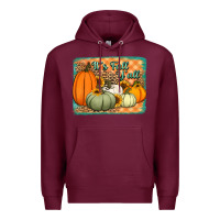 Burgundy It's Fall y'all pumpkins halloween and sunflowers Premium Hoodie - Jasminsmagicworld