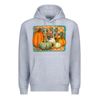 Heather Grey It's Fall y'all pumpkins halloween and sunflowers Premium Hoodie - Jasminsmagicworld