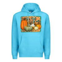 Ocean Blue It's Fall y'all pumpkins halloween and sunflowers Premium Hoodie - Jasminsmagicworld