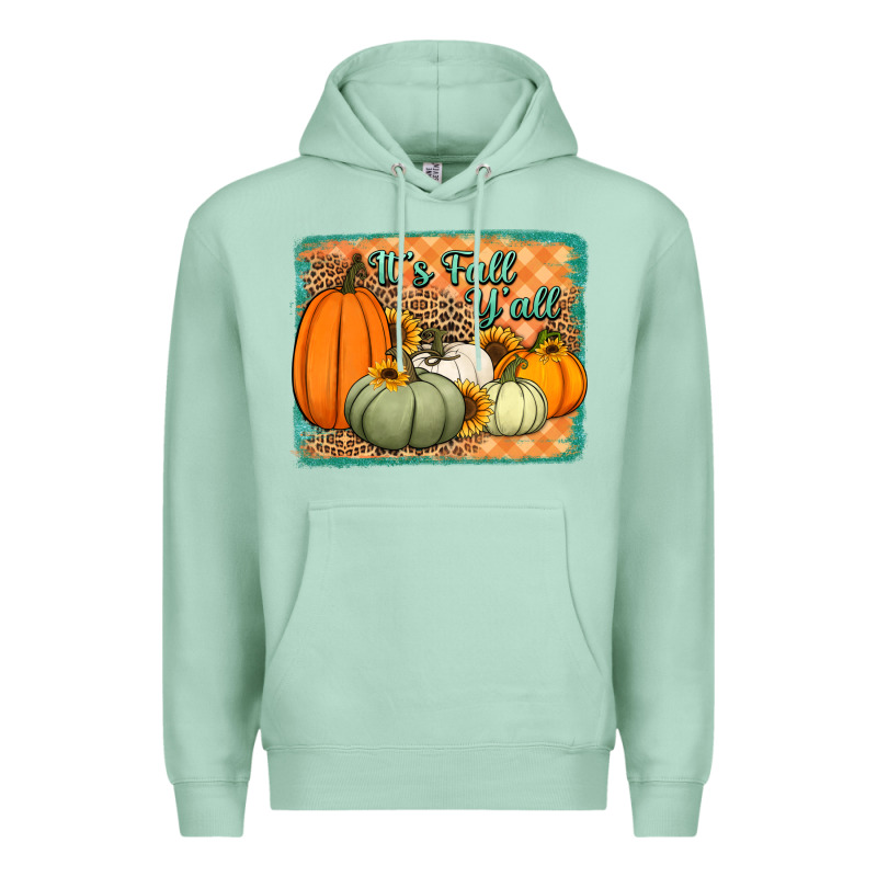 It's Fall Y'all Pumpkins Halloween And Sunflowers Premium Hoodie by Jasminsmagicworld | Teevron
