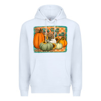 White It's Fall y'all pumpkins halloween and sunflowers Premium Hoodie - Jasminsmagicworld