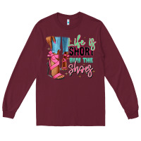 Burgundy Afro heels Long Sleeve Tee - RanaPortraitStore