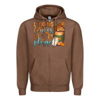 Chestnut leggins leaves and lattes Zipper Hoodie - Zillion Design Studio