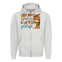 Dove Grey leggins leaves and lattes Zipper Hoodie - Zillion Design Studio