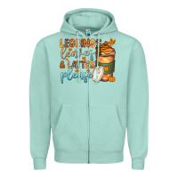 Seafoam leggins leaves and lattes Zipper Hoodie - Zillion Design Studio