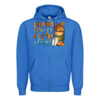 True Royal leggins leaves and lattes Zipper Hoodie - Zillion Design Studio