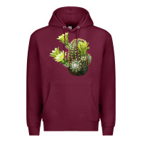 Burgundy nylon hedgehog cactus Premium Hoodie - LillyAllenDesigns