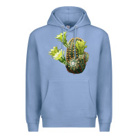Colony Blue nylon hedgehog cactus Premium Hoodie - LillyAllenDesigns